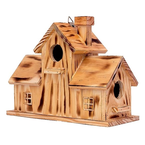 3-Room Wooden Birdhouse - Pine Wood Birdhouse for 3 Families - Picture 1 of 13